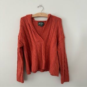 American Eagle Outfitters Orange V-Neck Sweater